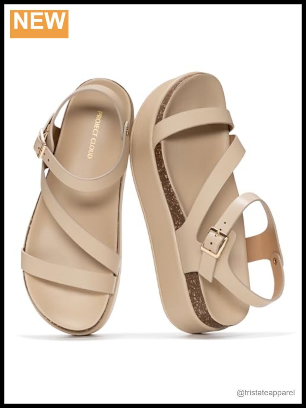 Womens Platform Sandals Leather Adjustable Ankle Strap Open Toe